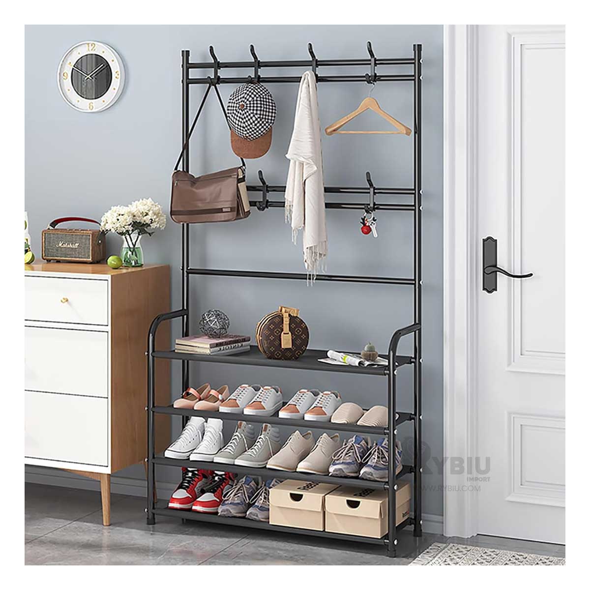 Zapatera Organizadora de 4 Niveles en Color Negro