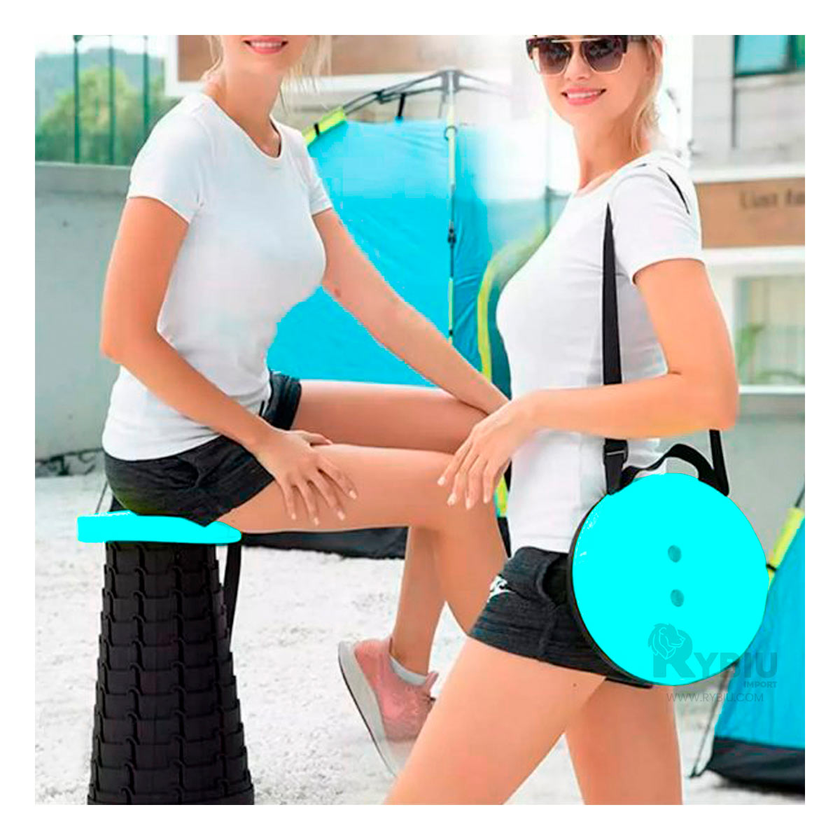 Silla Plegable de 1 Seguro Portatil en Color Turquesa