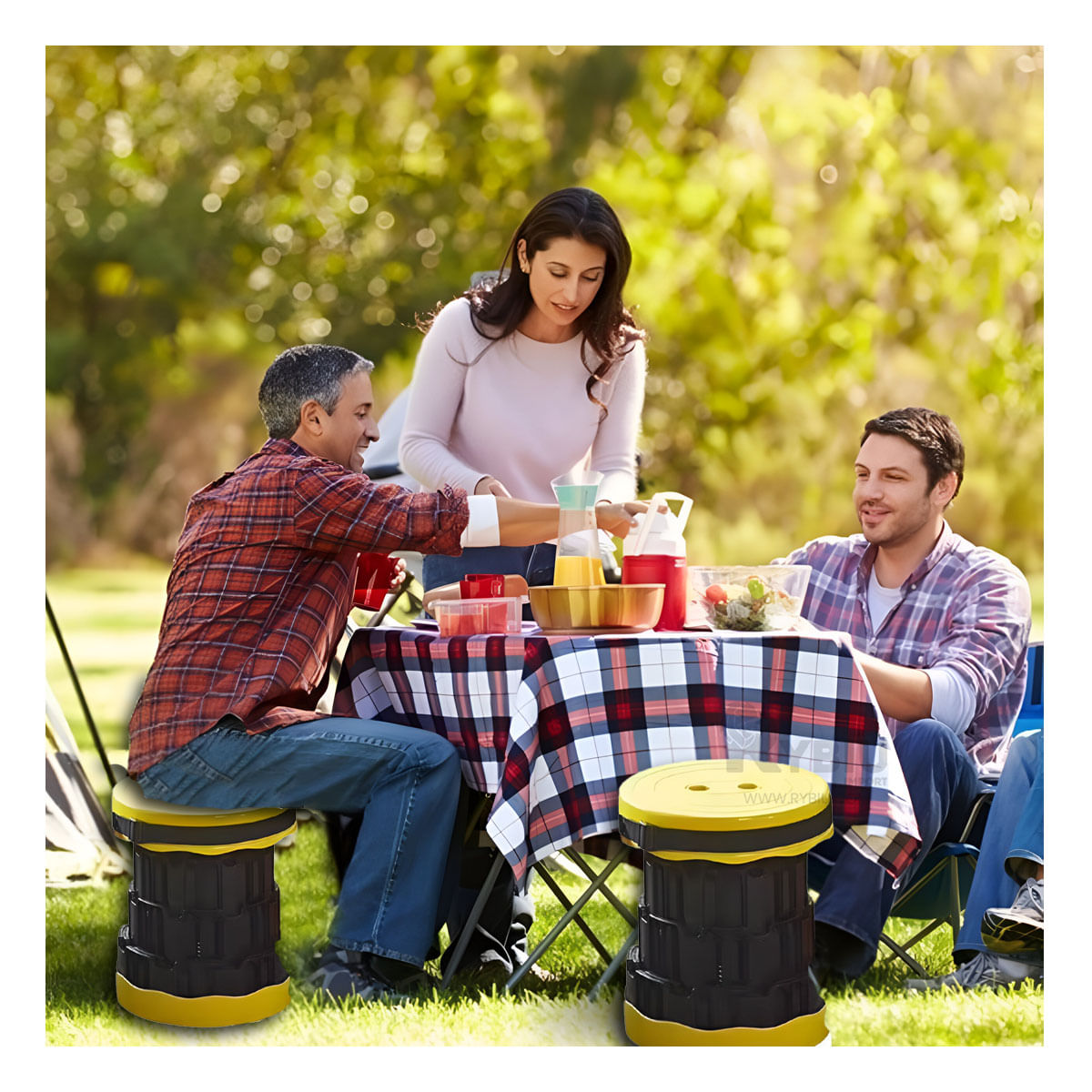 Silla con Altura Ajustable en Color Amarillo Y+Stickers