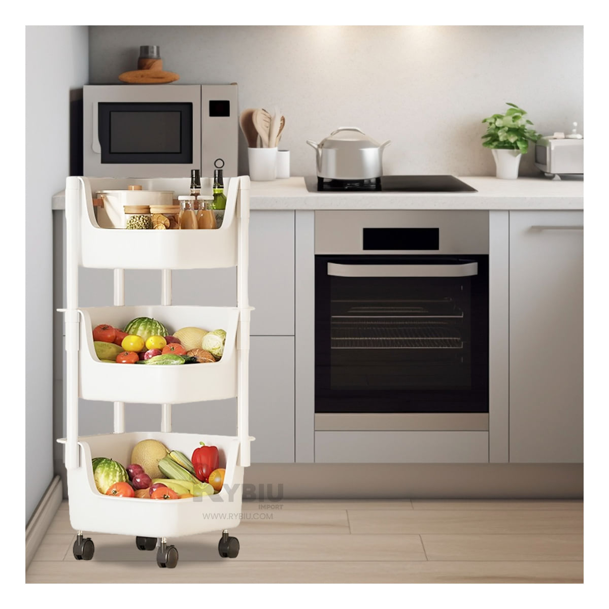 Carrito con 3 Niveles Blanco Y+Agendita