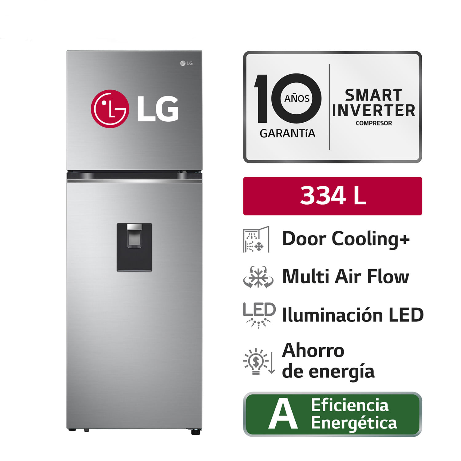 Refrigeradora LG Top Freezer GT33WPP 334L Plateada