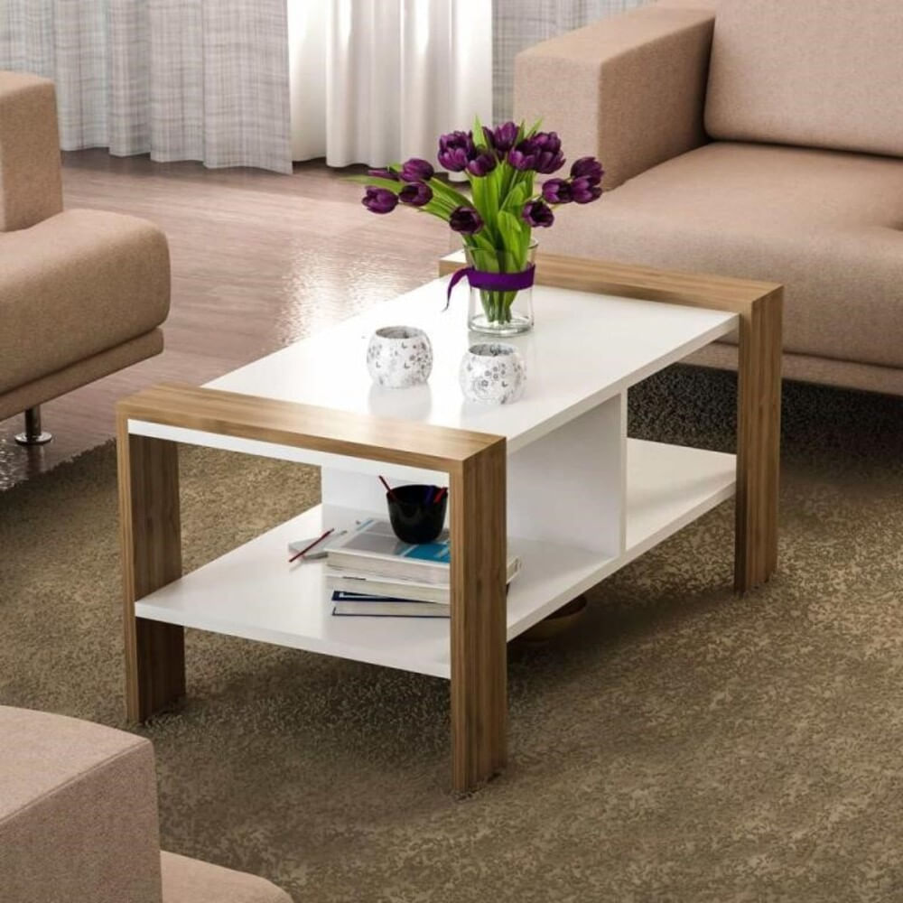 Mesa de Centro Orlando color Blanco/Marrón TU MESITA