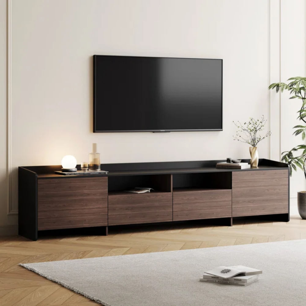 Mesa de TV Moderna Rodrigo color Marrón 2 cajones TU MESITA