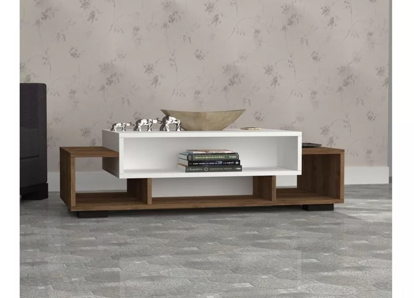 Mesa de Centro Montana color Blanco/Marrón TU MESITA
