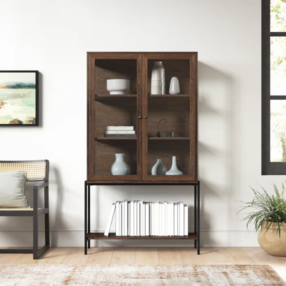 Vitrina Industrial Jones color Marrón Oscuro 2 puertas TU MESITA