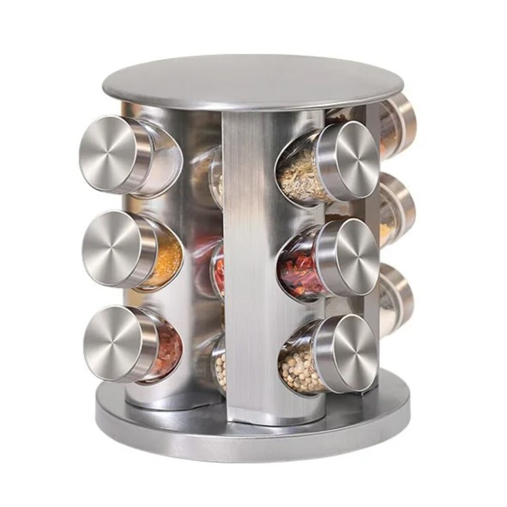 Condimentero 12 Piezas Giro 360 Para Especias Contenedor Almacenamiento Alimentos Genieka