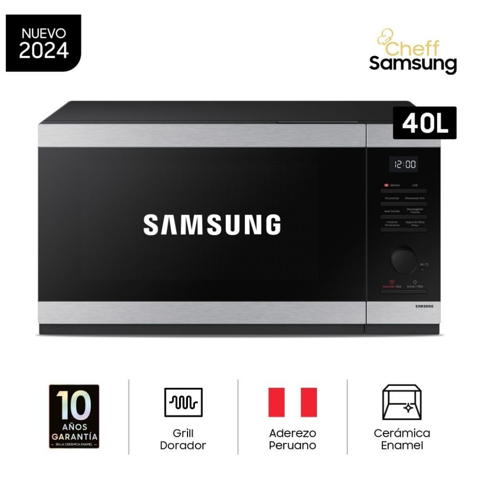 Horno Microondas Samsung MG40DG5524ATPE Acero Inoxidable Grill 40L Negro