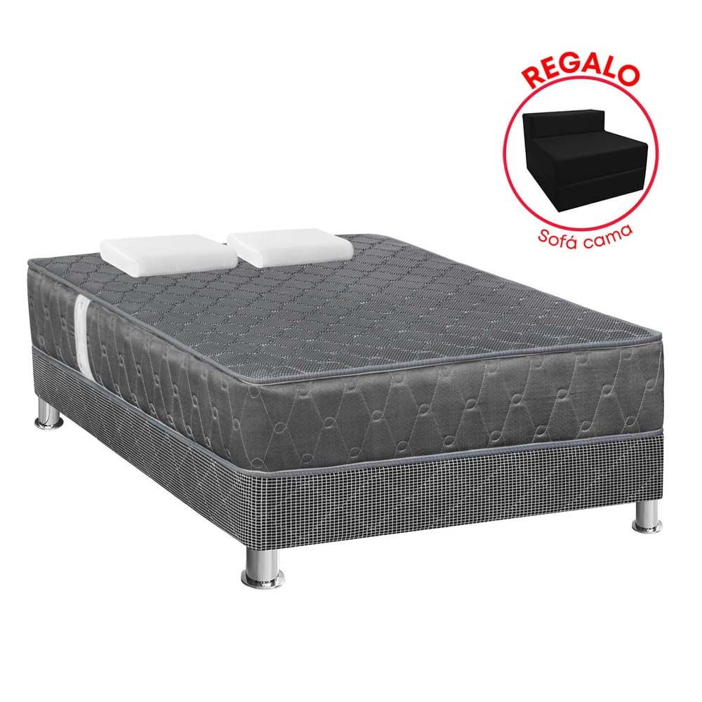 Cama Americana FORLI Acqua 2 Plazas Gris/Gris + Sofá Cama