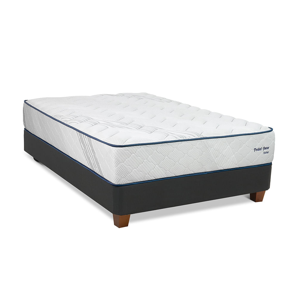 Cama DRIMER Pocket Snow 1.5 Plz  + 1 Almohada