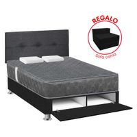 Dormitorio Sabanera FORLI Acqua 2 Plazas Gris/Gris + Sofá Cama