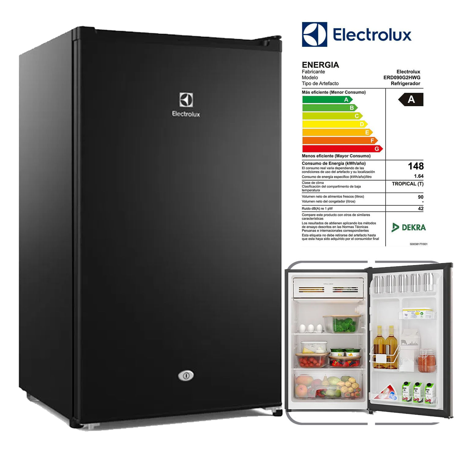 Frigobar 85 Lts Electrolux Premium Black ERD090G2HWB