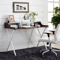 Escritorio Minimalista Gaspar Marrón/Blanco R&R MUEBLES