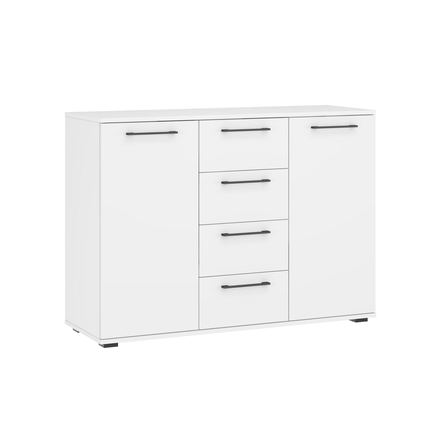 Cómoda Moderna 4 Cajones 2 Puertas Fiori Blanco R&R MUEBLES