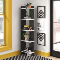 Estante Moderno Zagan Negro y Blanco R&R MUEBLES