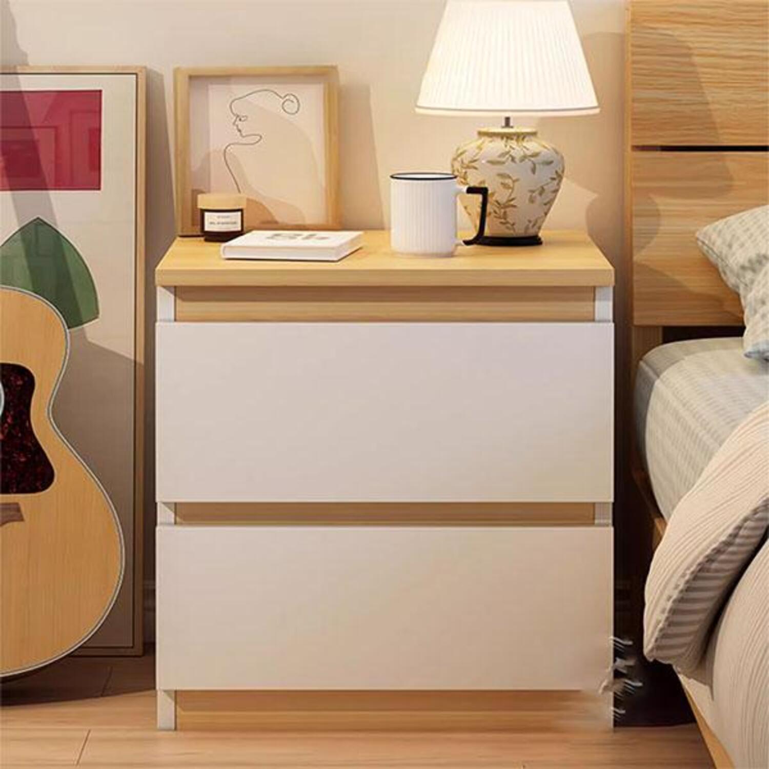 Velador Moderno Charlotte 2 Cajones R&R MUEBLES