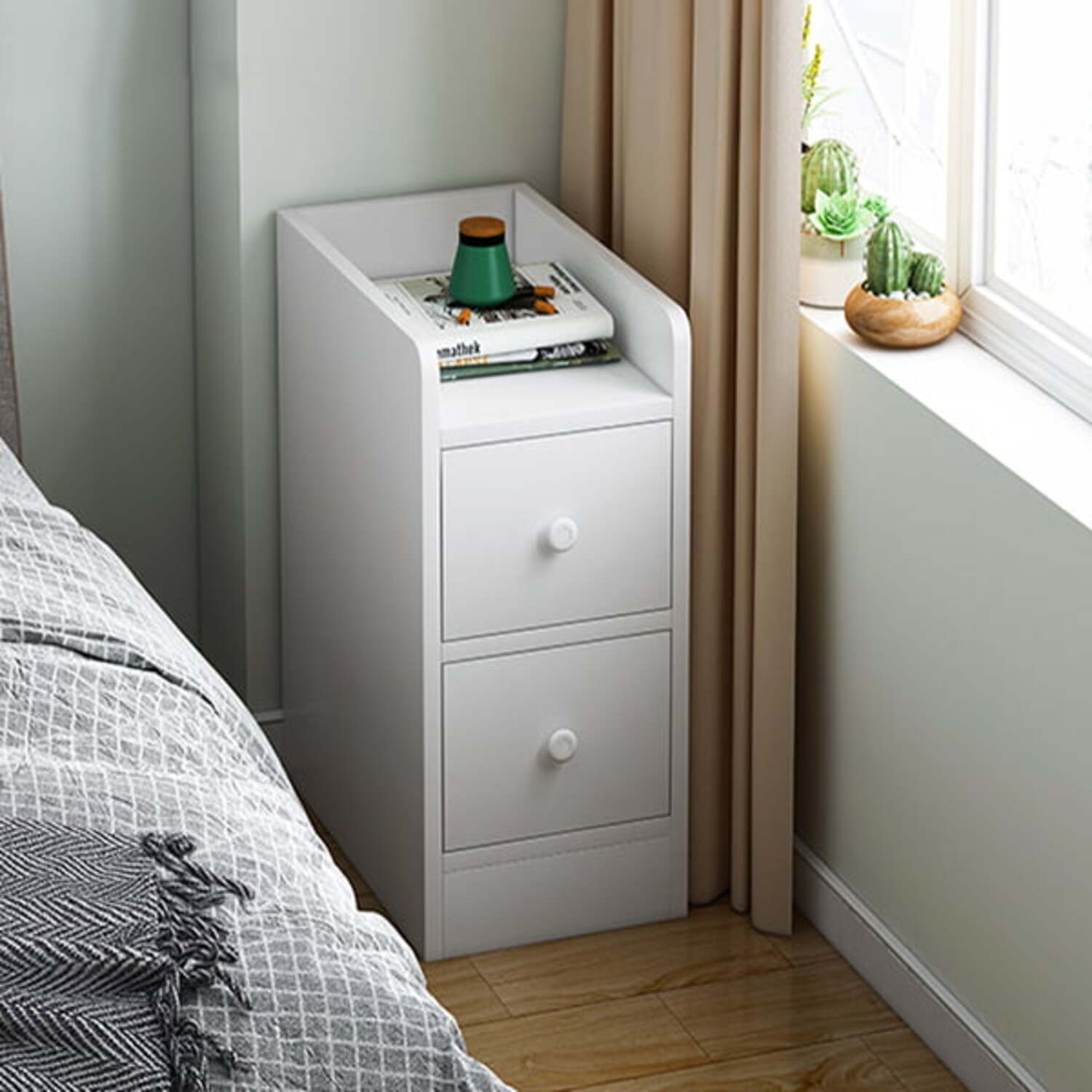 Velador Moderno Simone Blanco 20cm R&R MUEBLES