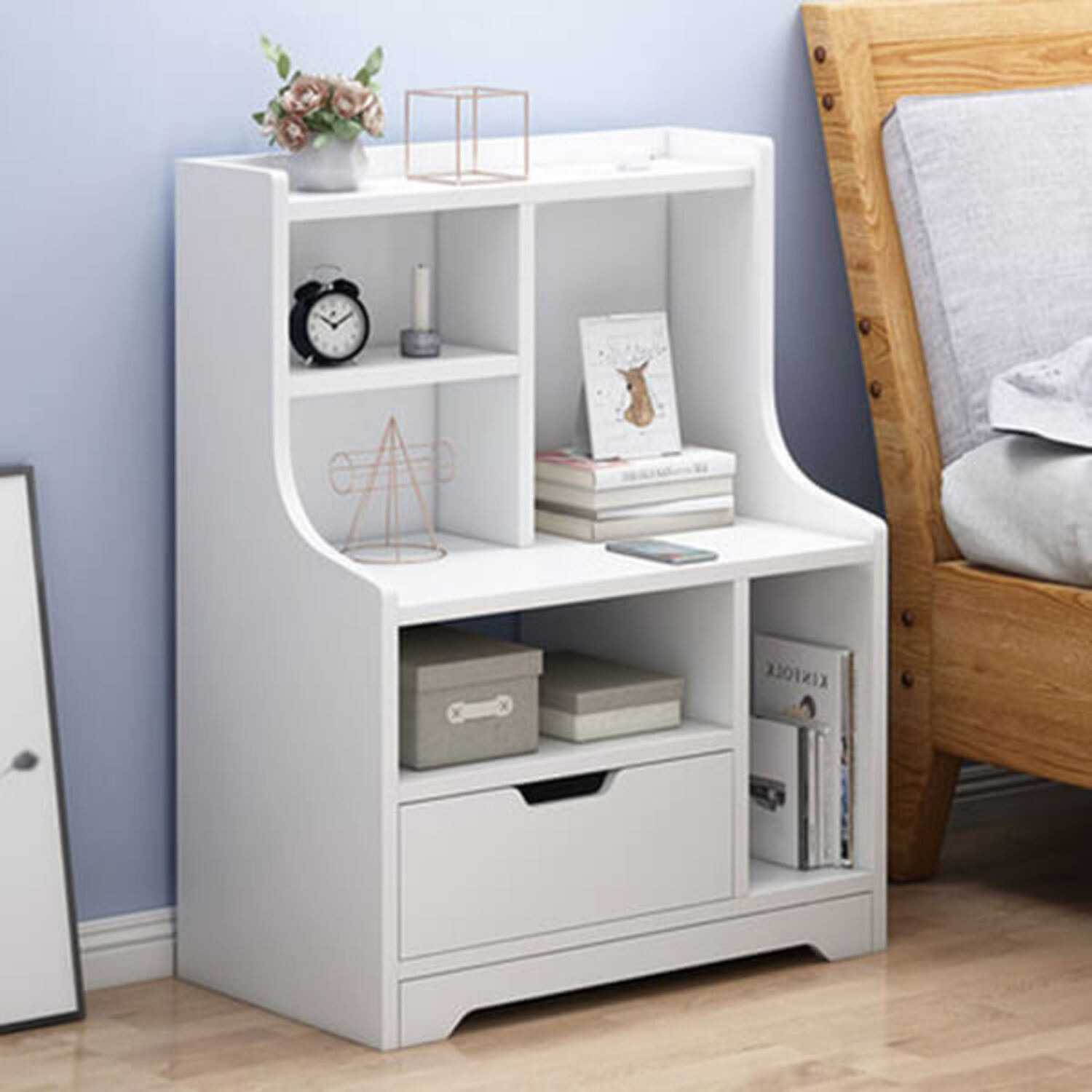 Velador Moderno Takana Blanco R&R MUEBLES