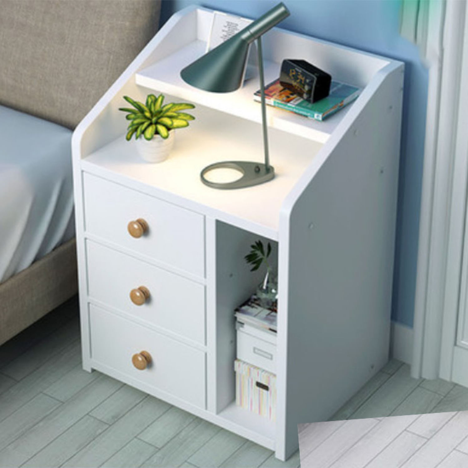 Velador Vintage Zerat Blanco R&R MUEBLES