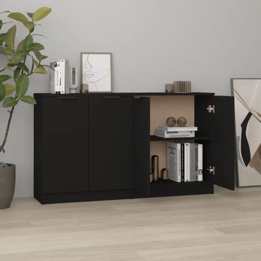 Aparador Moderno Flio Negro R&R MUEBLES