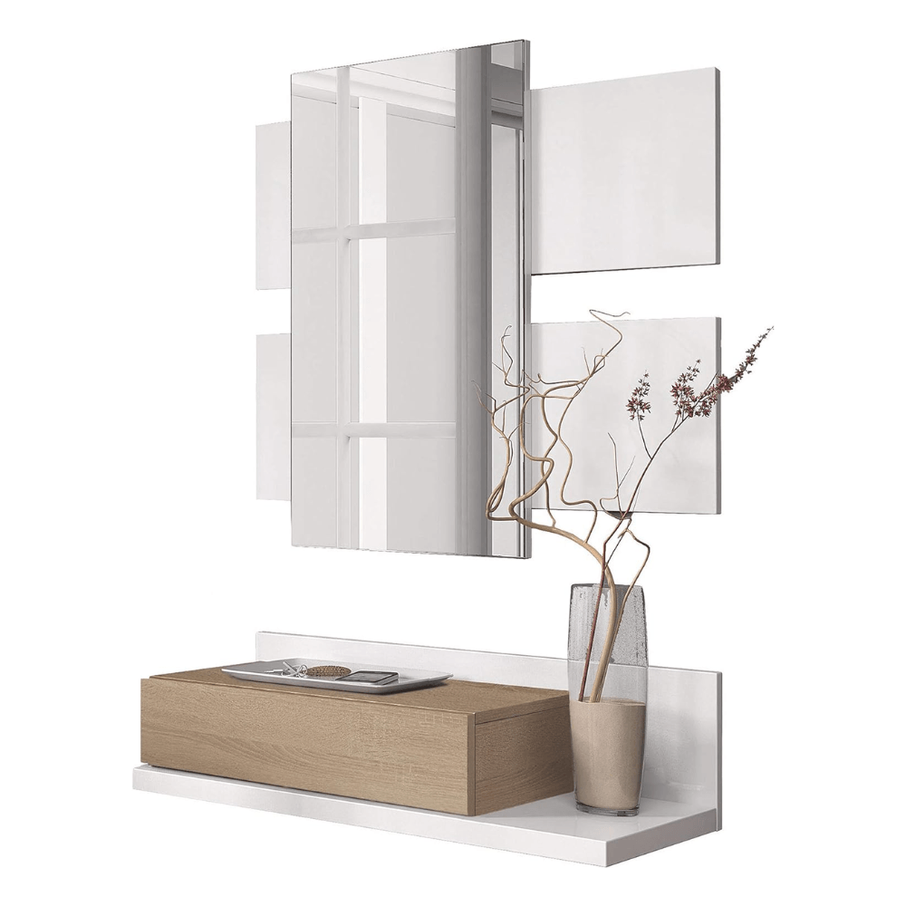 Aparador Flotante Recibidor Katashi Blanco y Duna Muebles Bonno