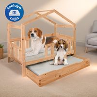 Cama para mascotas Movenda Reina Talla M 80x50 con cama auxiliar