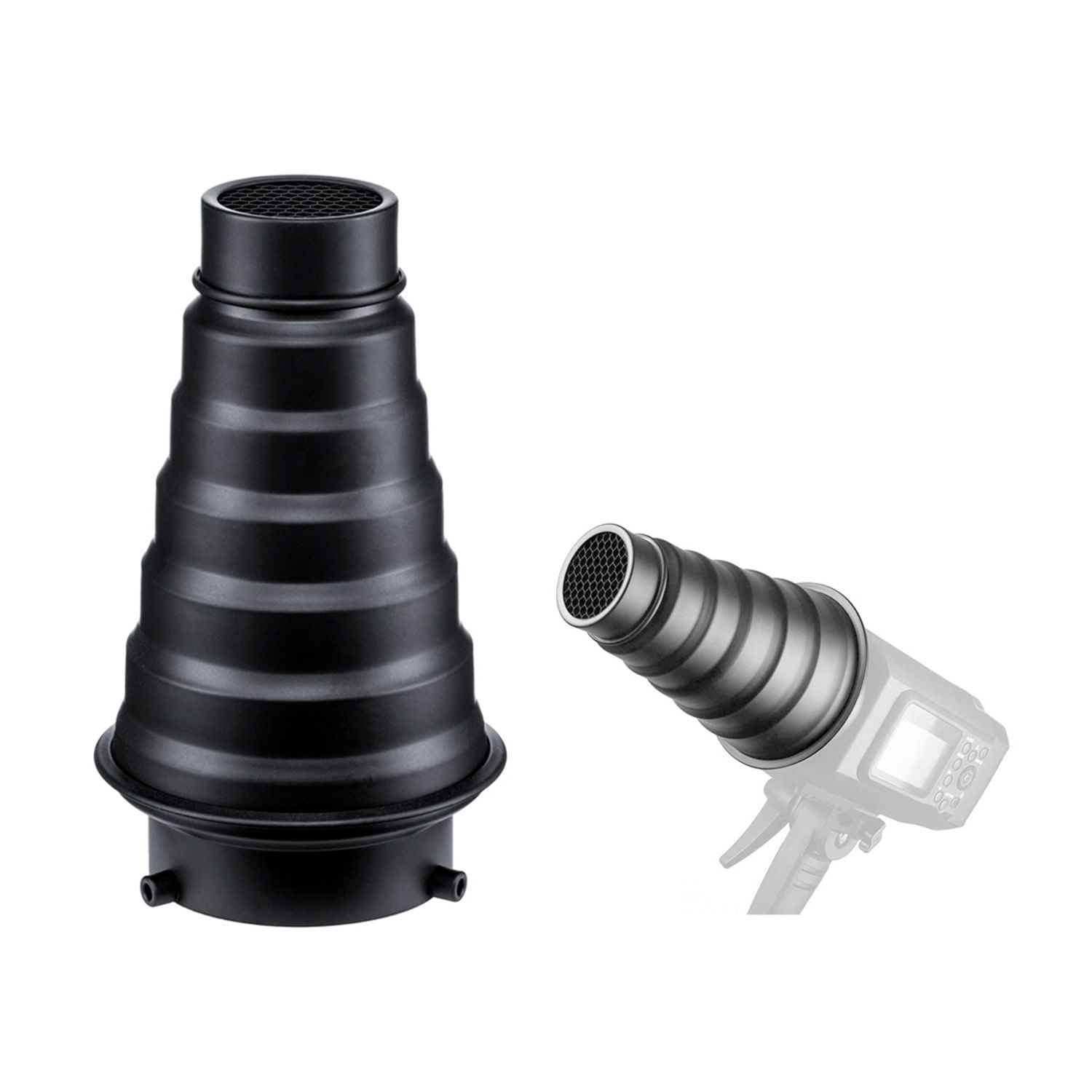 Snoot Godox SN01 con grilla – montura Bowens