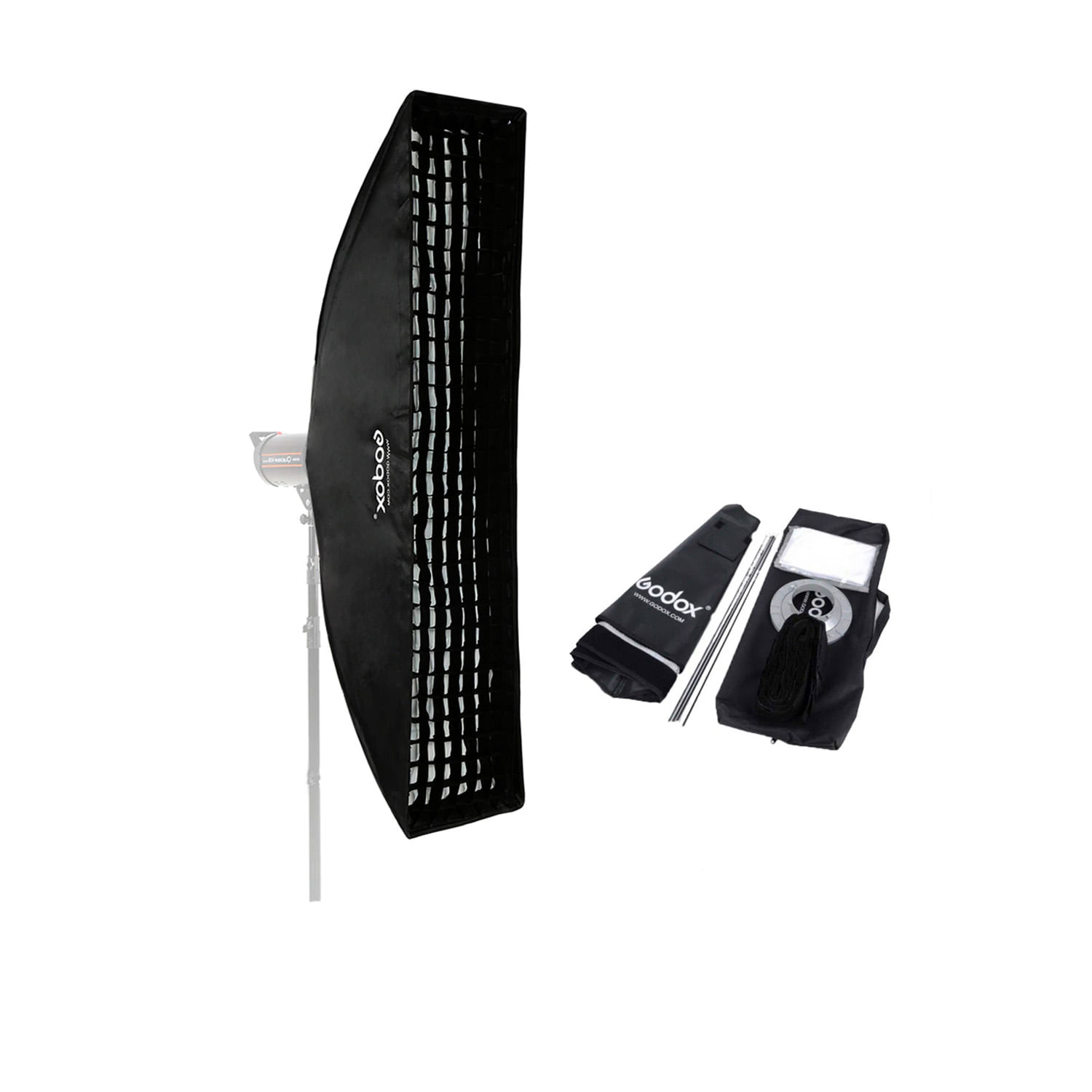 Softbox Strip Godox 35 x 160cm montura Bowens con grilla