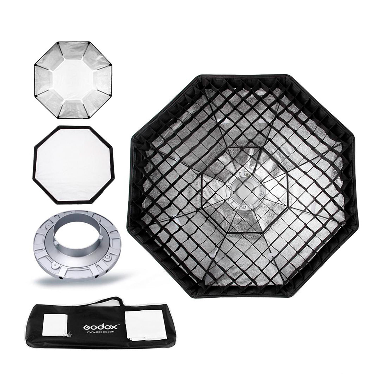 Softbox octagonal Godox de 120cmmontura Bowens con grilla – SB-FW120
