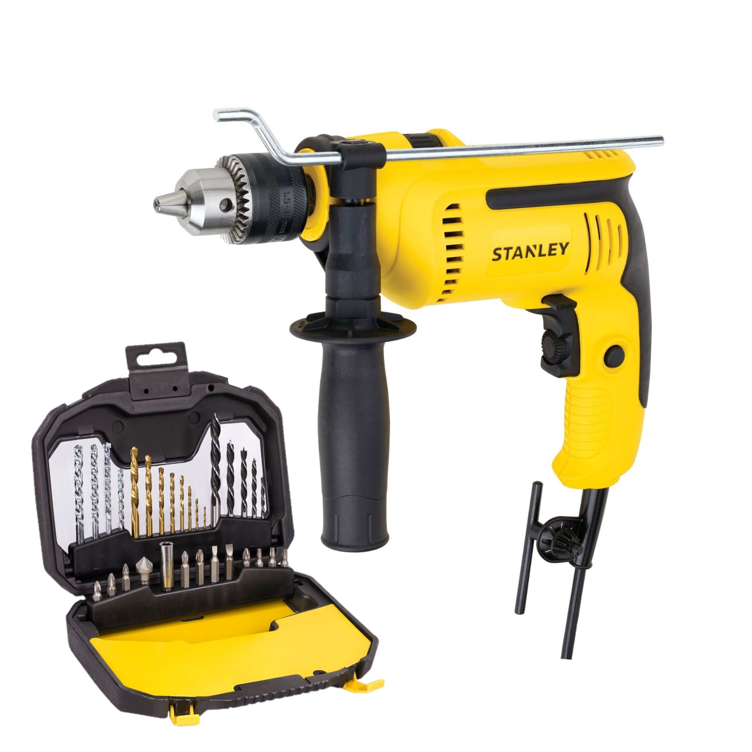 Taladro Percutor Stanley SDH700K-K4 1/2"" 700W + Maleta + Set Brocas