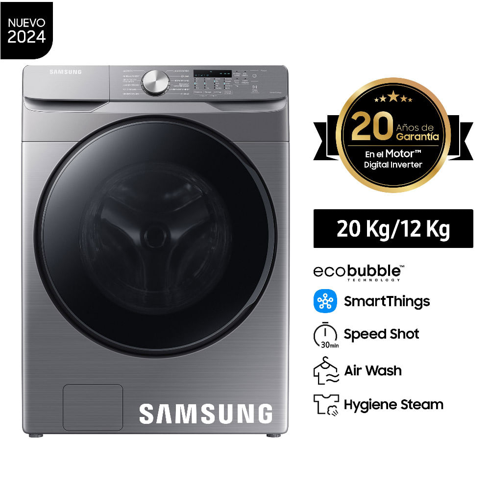 Lavaseca SAMSUNG Carga Frontal 20Kg/12Kg WD20T6000GPPE Gris