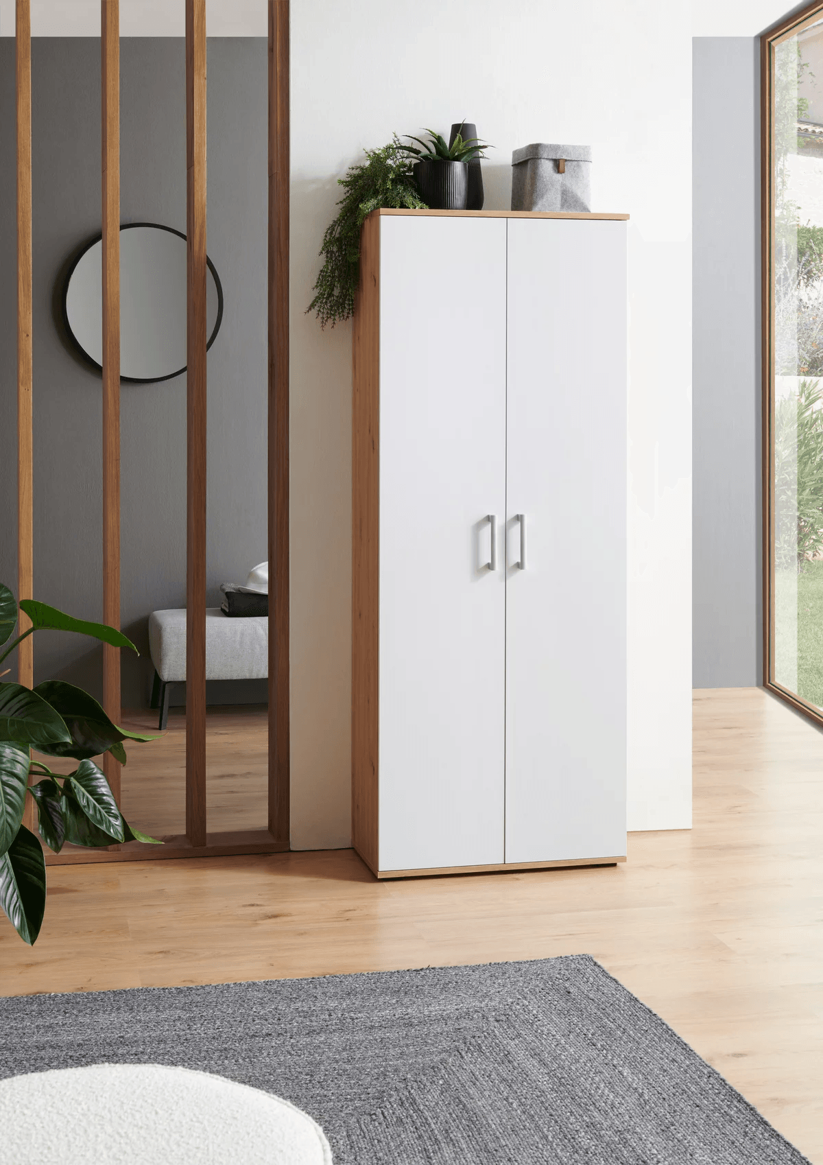 Armario Multiusos Joselo color Marrón/Blanco 2 puertas TU MESITA