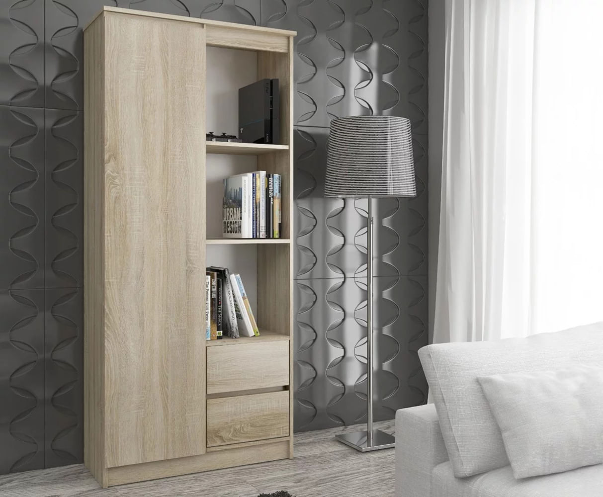 Armario Multiusos Yeko color Duna 2 cajones 1 puerta TU MESITA