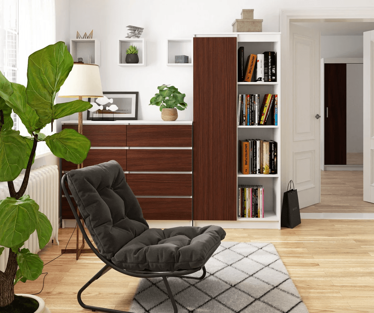 Ropero Organizador Yeka color Blanco/Marrón 1 puerta TU MESITA