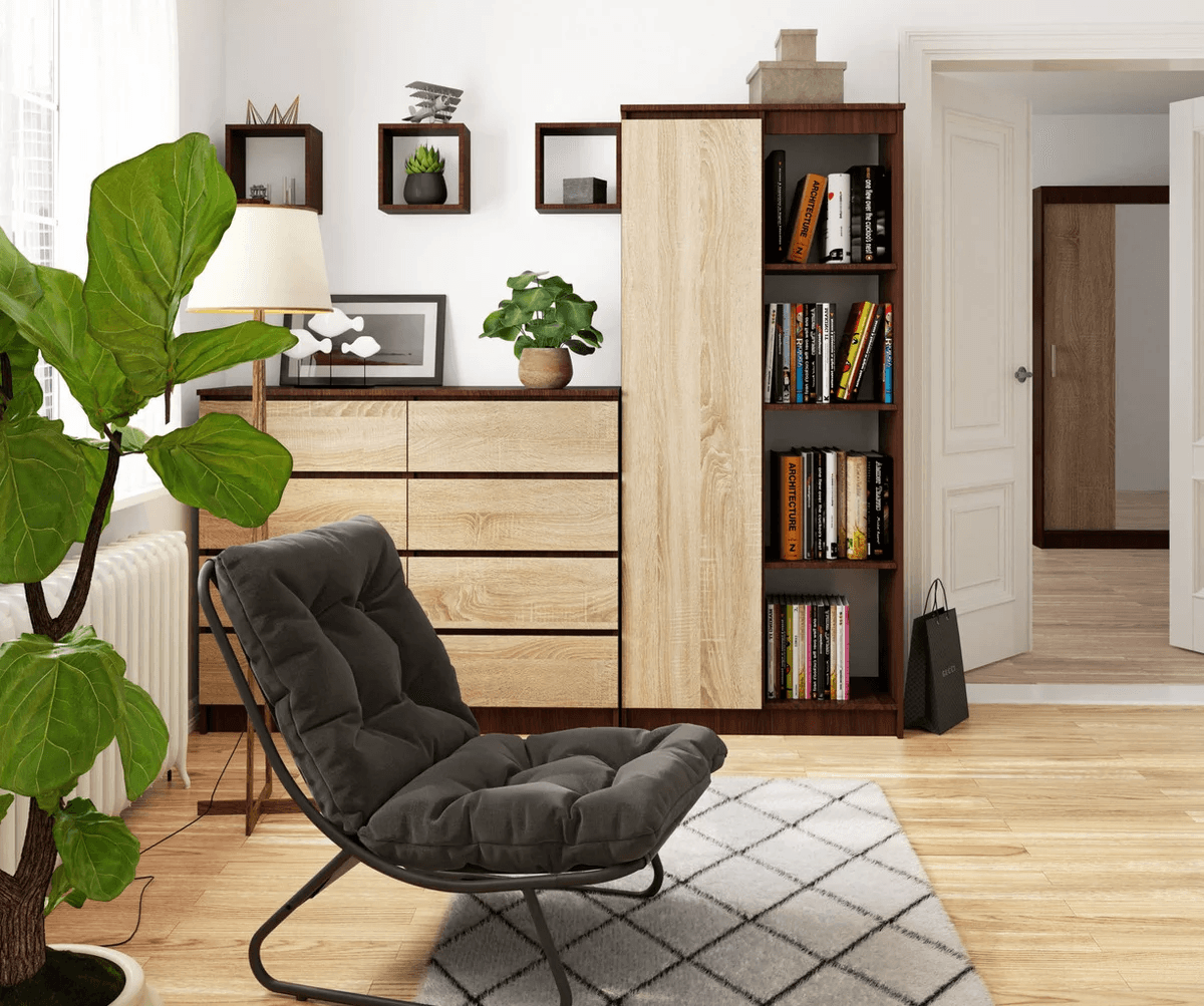 Ropero Organizador Yeka color Marrón/Duna 1 puerta TU MESITA