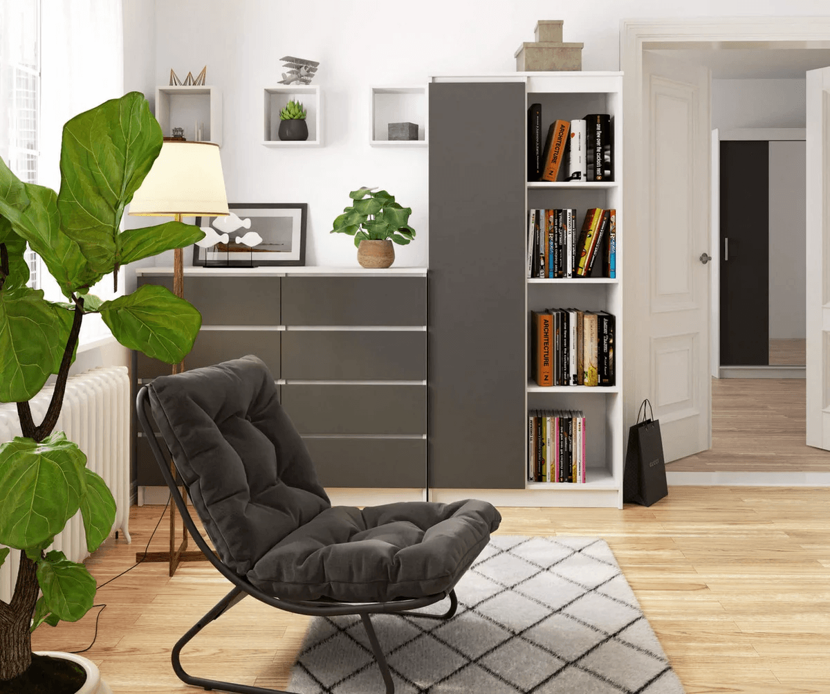 Ropero Organizador Yeka color Blanco/Gris 1 puerta TU MESITA