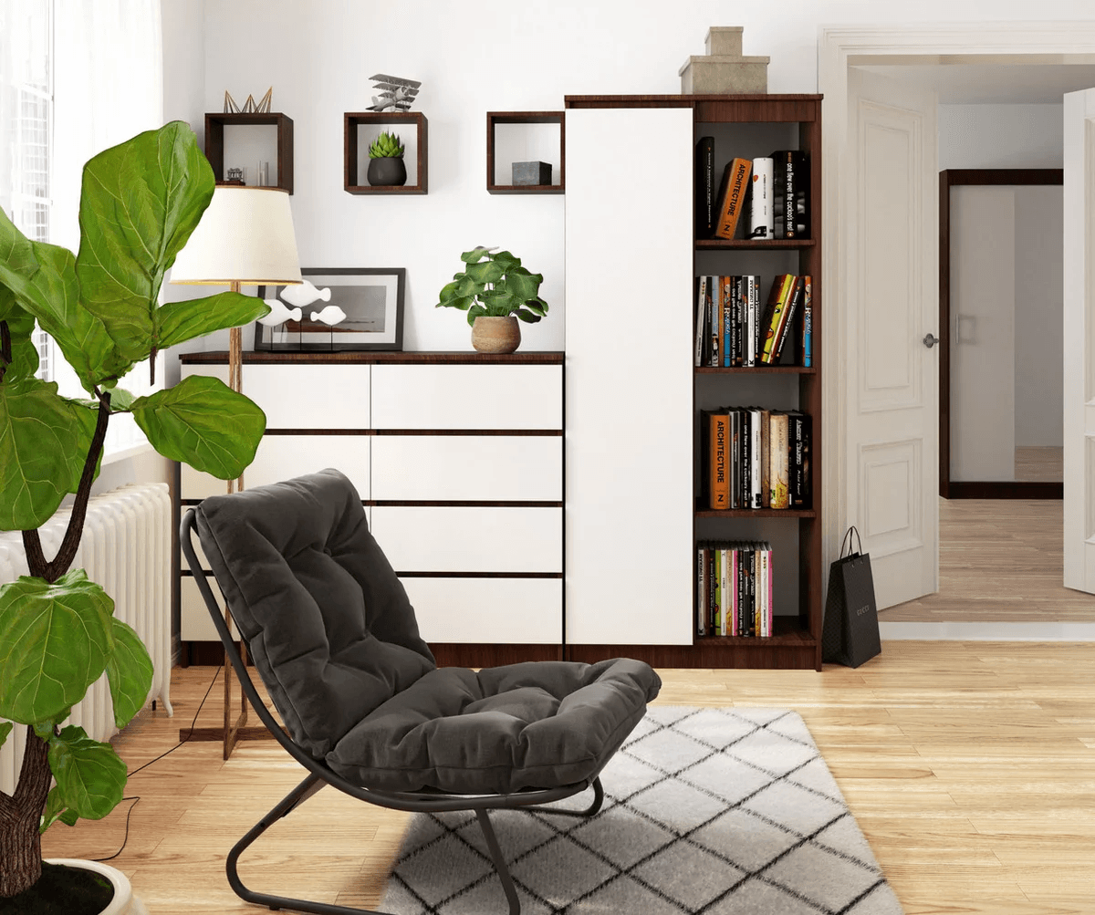 Ropero Organizador Yeka color Marrón/Blanco 1 puerta TU MESITA