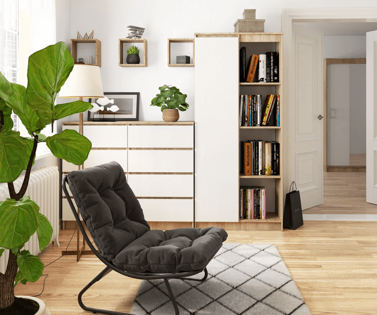 Ropero Organizador Yeka color Duna/Blanco 1 puerta TU MESITA