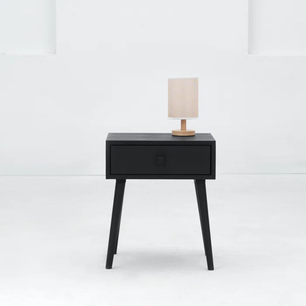 Velador Mesa de Noche Isidor 1 cajón color Negro TU MESITA