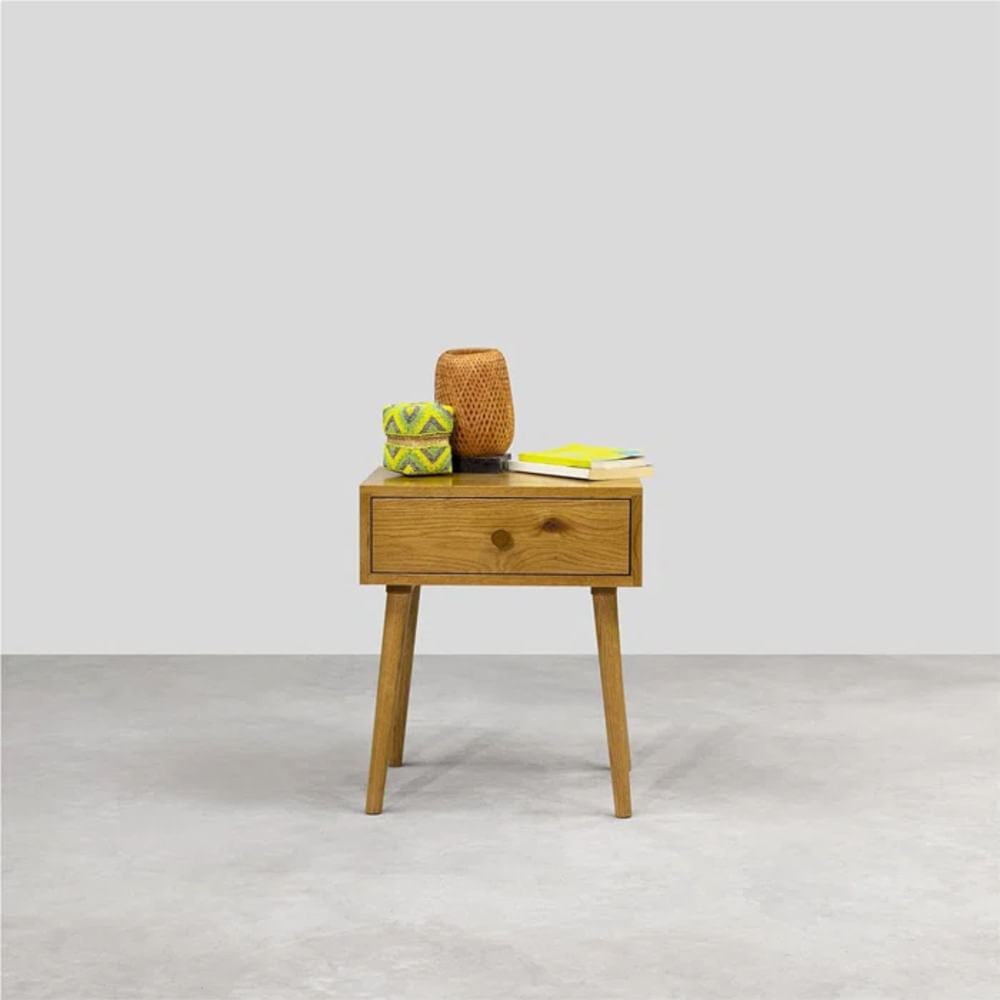 Velador Mesa de Noche Isidor 1 cajón color Haya TU MESITA