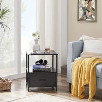 Velador Industrial Lucas color Negro 1 cajón TU MESITA