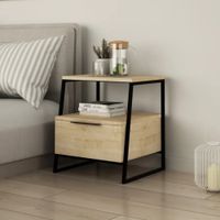 Velador Industrial Román color Duna 1 cajón TU MESITA