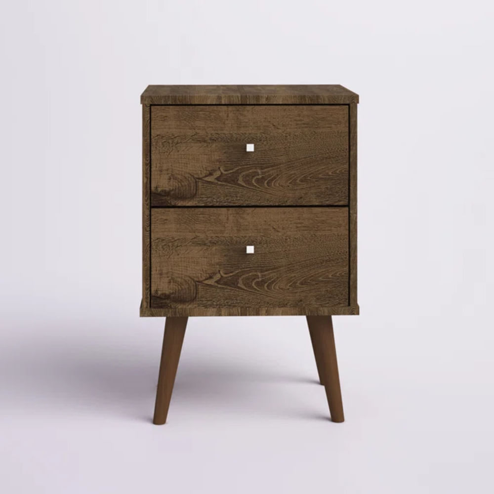 Velador Mesa de Noche Karim color Marrón 2 cajones TU MESITA