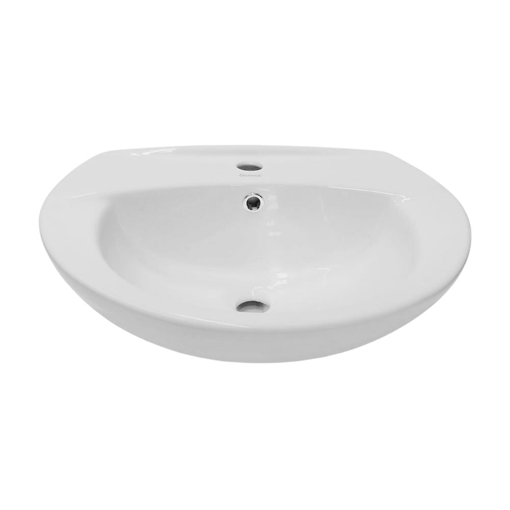 Lavatorio Ovalado Orange Ártico Blanco de Loza Vitrificada