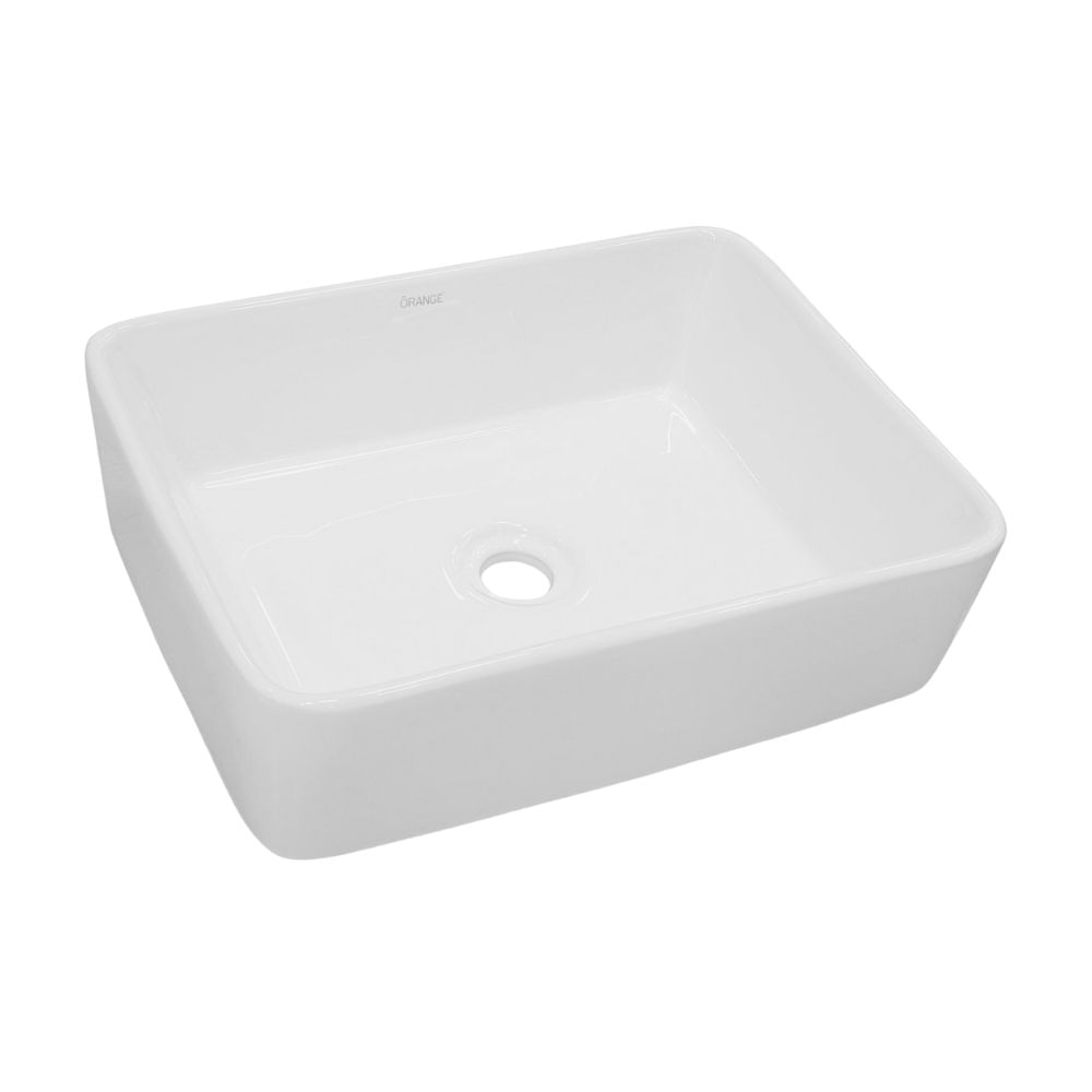 Ovalín Rectangular Orange Treviso de Loza Blanco 48cm