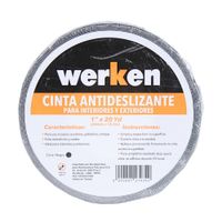 Cinta Antideslizante Werken 1'x18.2m Carburo de Silicio Negro