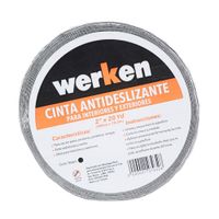Cinta Antideslizante Werken 2'x18.2m Carburo de Silicio Negro