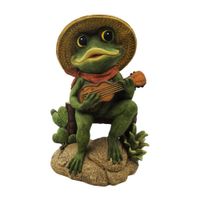 Adorno de Jardín Resina Sapo con Guitarra 30cm Modelo Orange