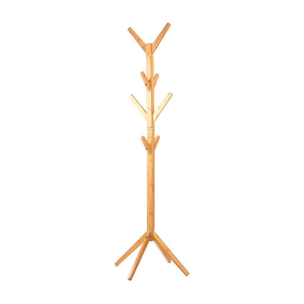 Perchero de Pie Bambu 8 Ganchos Beige Orange