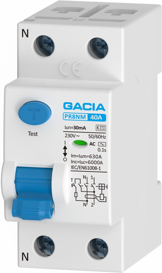 Interruptor Diferencial Gacia Modelo SB6LC 2x40A Blanco PVC