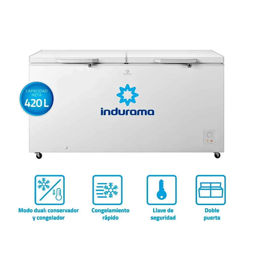 Congeladora Indurama 420L Defrost CI-420BL Blanco